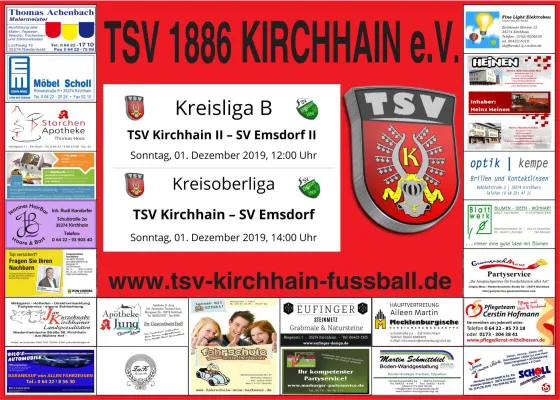 01.12.2019 TSV 1886 Kirchhain II vs. SV Emsdorf II